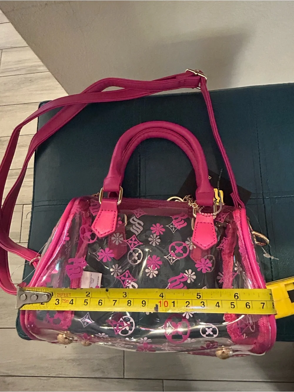 RocaWear Clear Pink Accent Women’s Crossbody Satchel